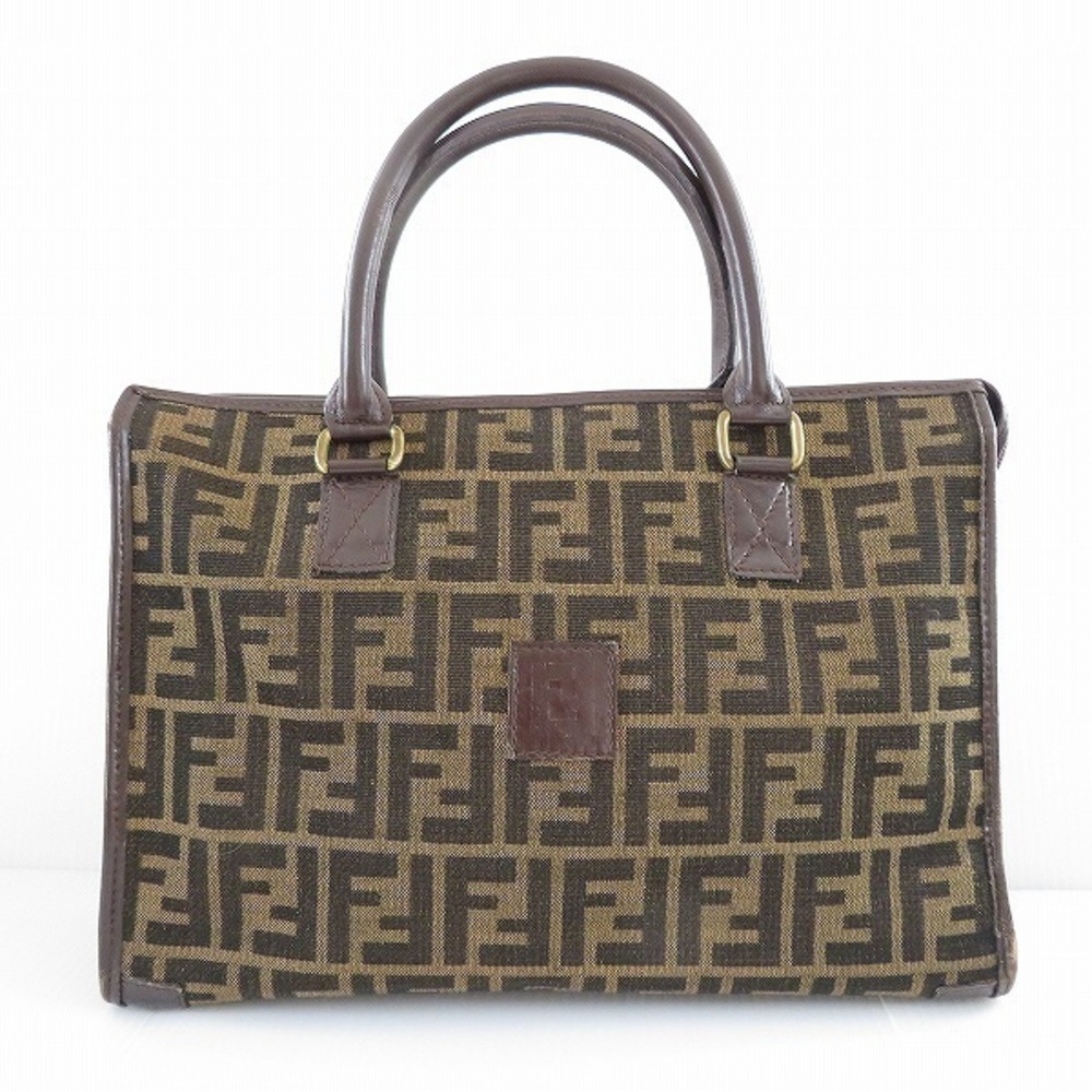 Fendi Tote Bag Zucca Canvas Brown Dark